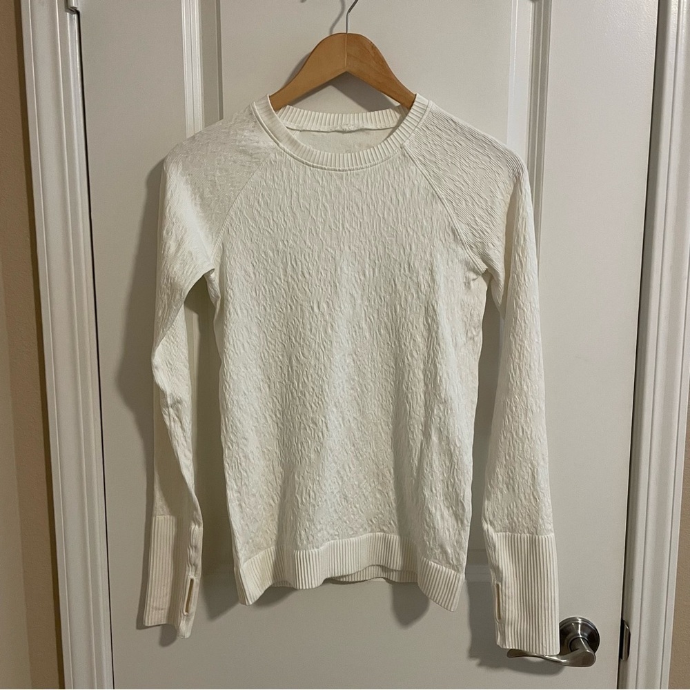 Lululemon Rest Less Pullover Long Sleeve Crewneck Cream Size 6